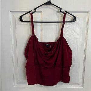Torrid satin Thai front sleeveless crop top rhubarb color size 1X
